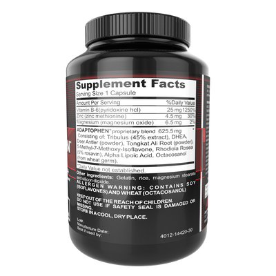 Adaptophen Testosterone Booster Supplement for Men - Natural Health Formula