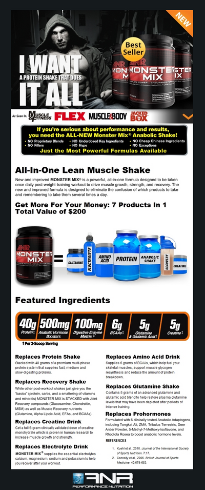 Monster Mix All-In-One Lean Muscle Protein Shake - TeamANR